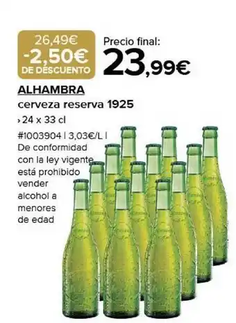 Costco Alhambra cerveza reserva 1925 oferta