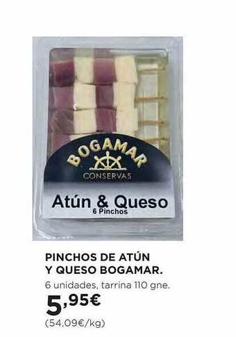 El Corte Inglés Pinchos de atún y queso bogamar oferta