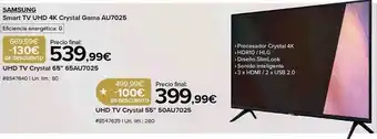 Costco Samsung smart tv uhd 4k crystal gama au7025 oferta