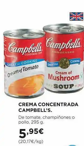 El Corte Inglés Crema concentrada campbell's oferta