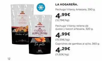 El Corte Inglés La hogareña pechuga villaroy artesana pechuga villaroy rellena de queso y bacon artesana caprichos de gambas al ajillo oferta