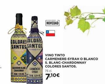 El Corte Inglés Vino tinto carmenere-syrah o blanco s. blanc-chardonnay colores santos oferta