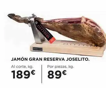 El Corte Inglés Jamón gran reserva joselito oferta