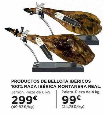 El Corte Inglés Productos de bellota ibéricos 100% raza ibérica montanera real oferta