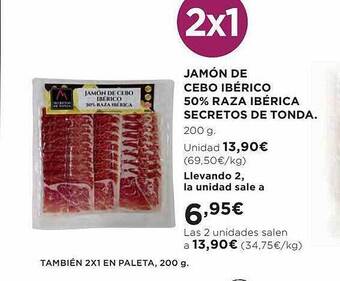 El Corte Inglés Jamón de cebo ibérico 50% raza ibérica secretos de tonda oferta