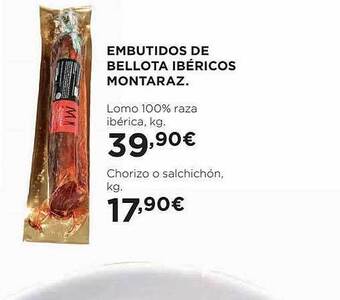 El Corte Inglés Embutidos de bellota ibéricos montaraz oferta