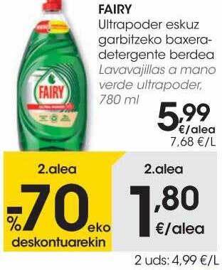 Eroski Fairy lavavajillas a mano verde ultrapoder oferta