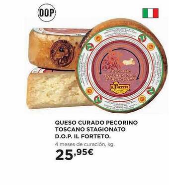 El Corte Inglés Queso curado pecorino toscano stagionato d.o.p. il forteto oferta