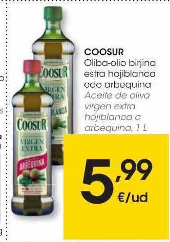 Eroski Coosur aceite de oliva virgen extra hojiblanca o arbequina oferta