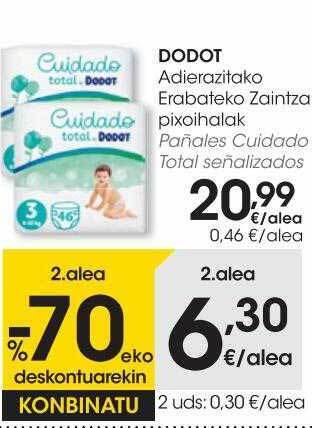 Eroski Dodot pañales cuidado total señalizados oferta