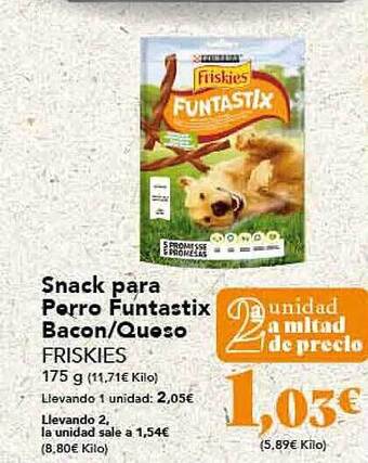Gadis Snack para perro funtastix bacon queso friskies oferta
