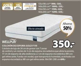 JYSK Wellpur colchón de espuma gold f110 oferta