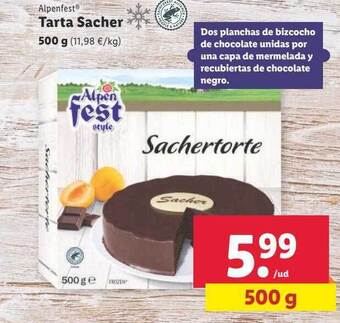 Lidl Alpenfest tarta sacher oferta