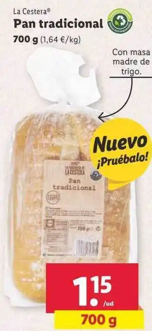 Lidl La cestera pan tradicional oferta