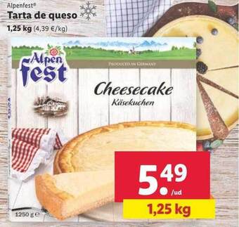 Lidl Alpenfest tarta de queso oferta