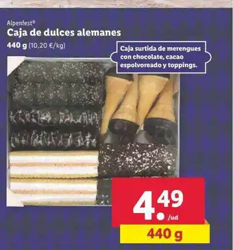 Lidl Alpenfest caja de dulces alemanes oferta
