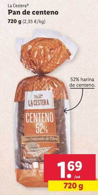 Lidl La cestera pan de centeno oferta