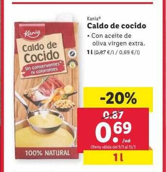 Lidl Kania caldo de cocido oferta