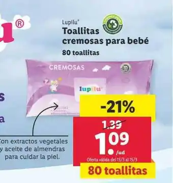 Lidl Lupilu toallitas cremosas para bebé oferta