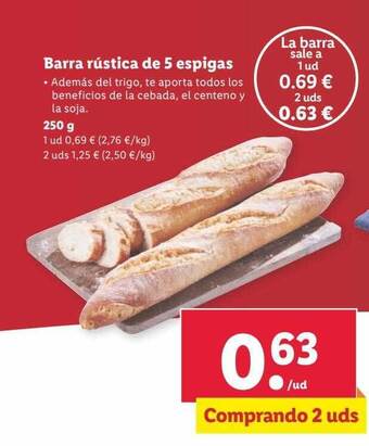Lidl Barra rústica de 5 espigas oferta
