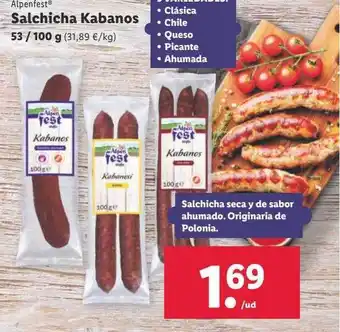 Lidl Alpenfest salchicha kabanos oferta