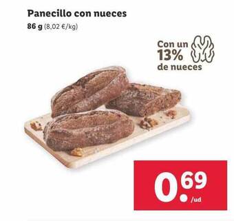 Lidl Panecillo con nueces oferta