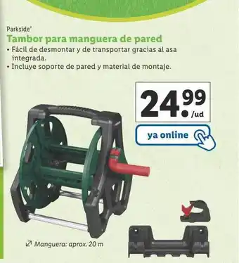 Lidl Parkside tambor para manguera de pared oferta