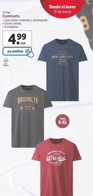 Lidl Livergy camiseta oferta