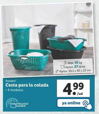 Lidl Aquapur cesta para la colada oferta