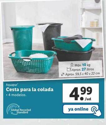 Lidl Aquapur cesta para la colada oferta