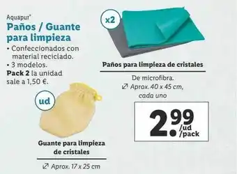 Lidl Aquapur paños guante para limpieza oferta