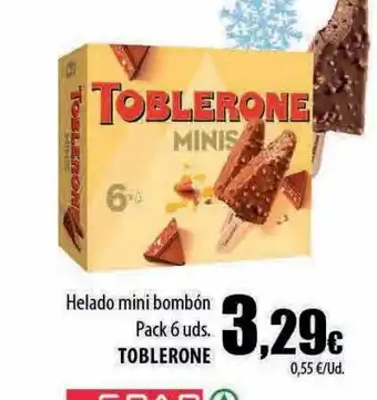 Spar Tenerife Helado mini bombón pack 6 toblerone oferta