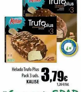 Spar Tenerife Helado trufo plus pack 3 kalise oferta