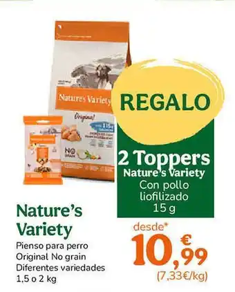 TiendAnimal Nature's variety pienso para perro original no brain diferentes variedades oferta