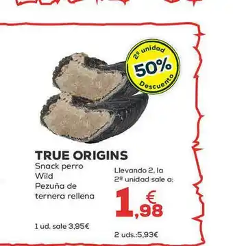 Kiwoko True origins snack perro wild pezuña de ternera rellena oferta