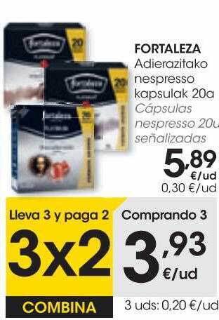 Eroski Fortaleza cápsulas nespresso oferta