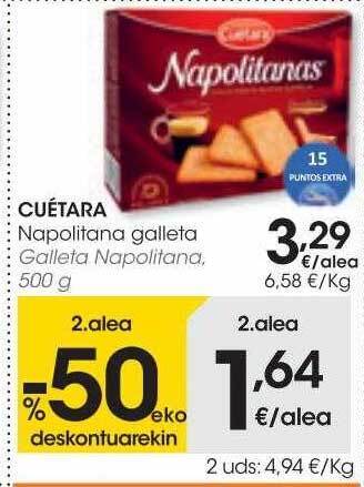 Eroski Cuétara galleta napolitana oferta