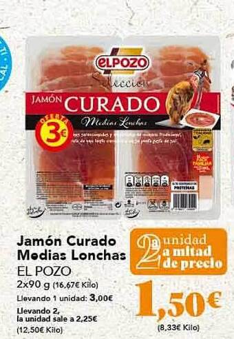 Gadis Jamón curado medias lonchas el pozo oferta