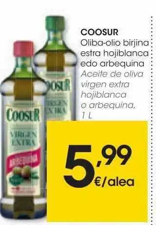 Eroski Coosur aceite de oliva virgen extra hojiblanca o arbequina oferta