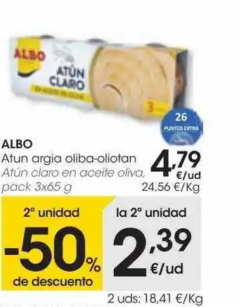 Eroski 2a unidad -50% de descuento albo atún claro en aceite oliva pack oferta