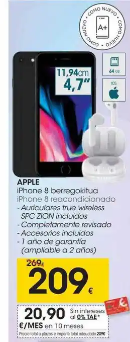 Eroski Apple iphone 8 reacondicionado oferta