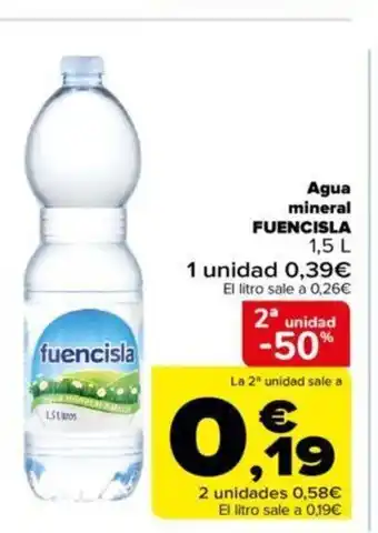 Carrefour Agua Mineral Fuencisla 1,5L oferta