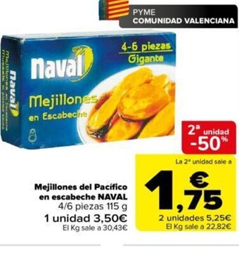 Carrefour Mejillones del pacifico en escabeche naval oferta