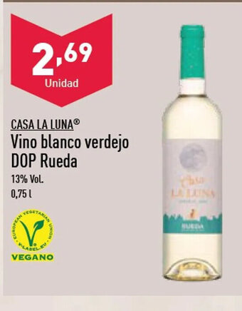 ALDI Casa la luna vino blanco verdejo DOP Rueda oferta