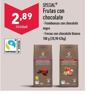 ALDI Frutas con chocolate oferta