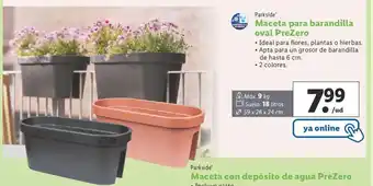 Lidl Maceta para barandilla oval pre zero oferta