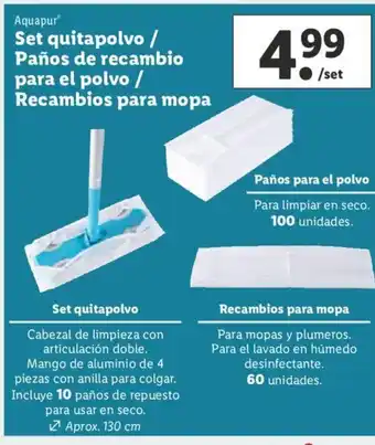 Lidl Set Quitapolvo/Panos de recambio Para el polvo Recambios para mopa oferta