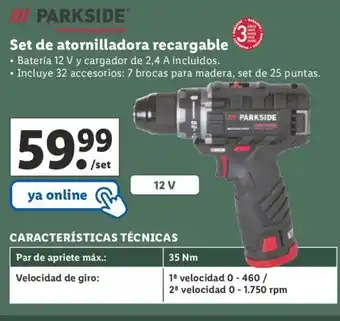 Lidl Set de atornilladora recargable oferta