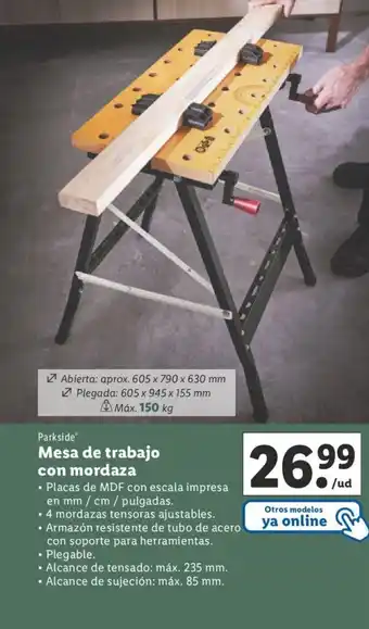 Lidl Mesa de trabajo con mordaza oferta