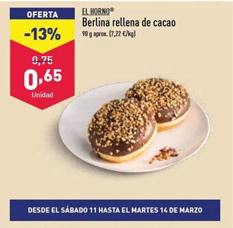 ALDI Berlina rellena de cacao oferta